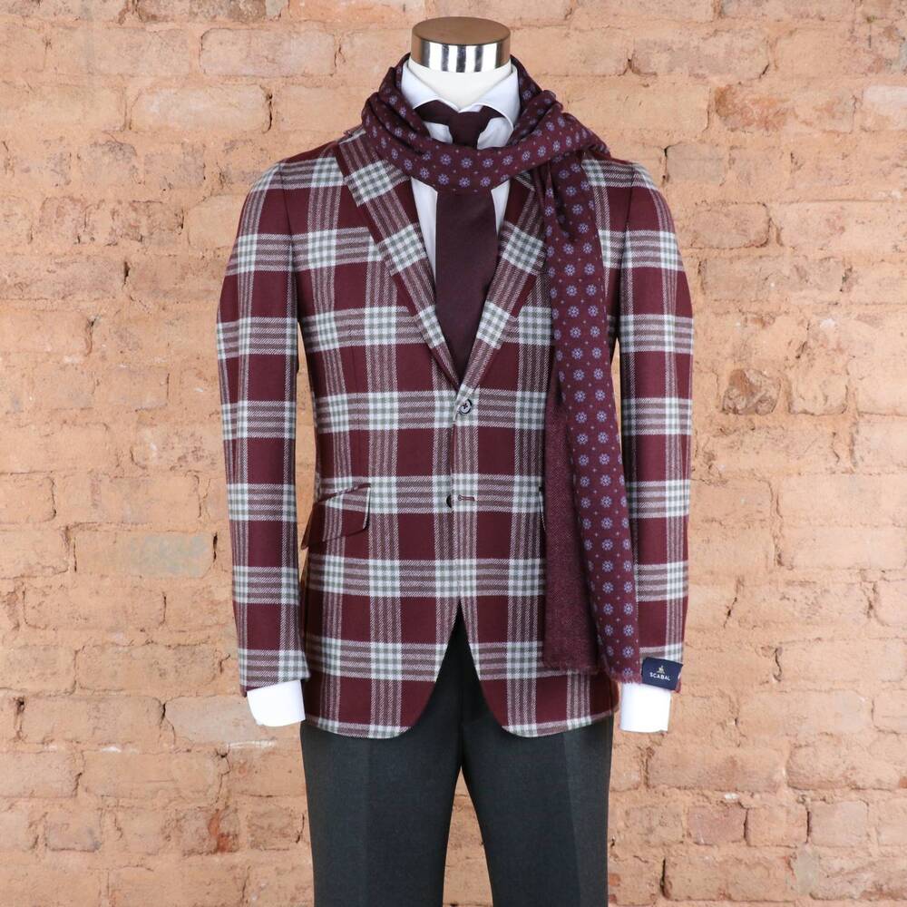 NEW SCABAL men's kenton soft coat in red